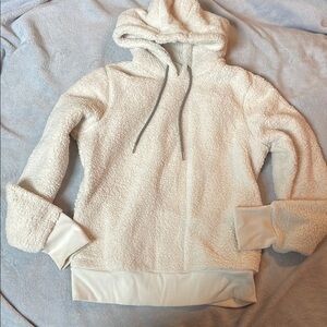 Athleta Cream Sherpa Long Sleeve Hoodie